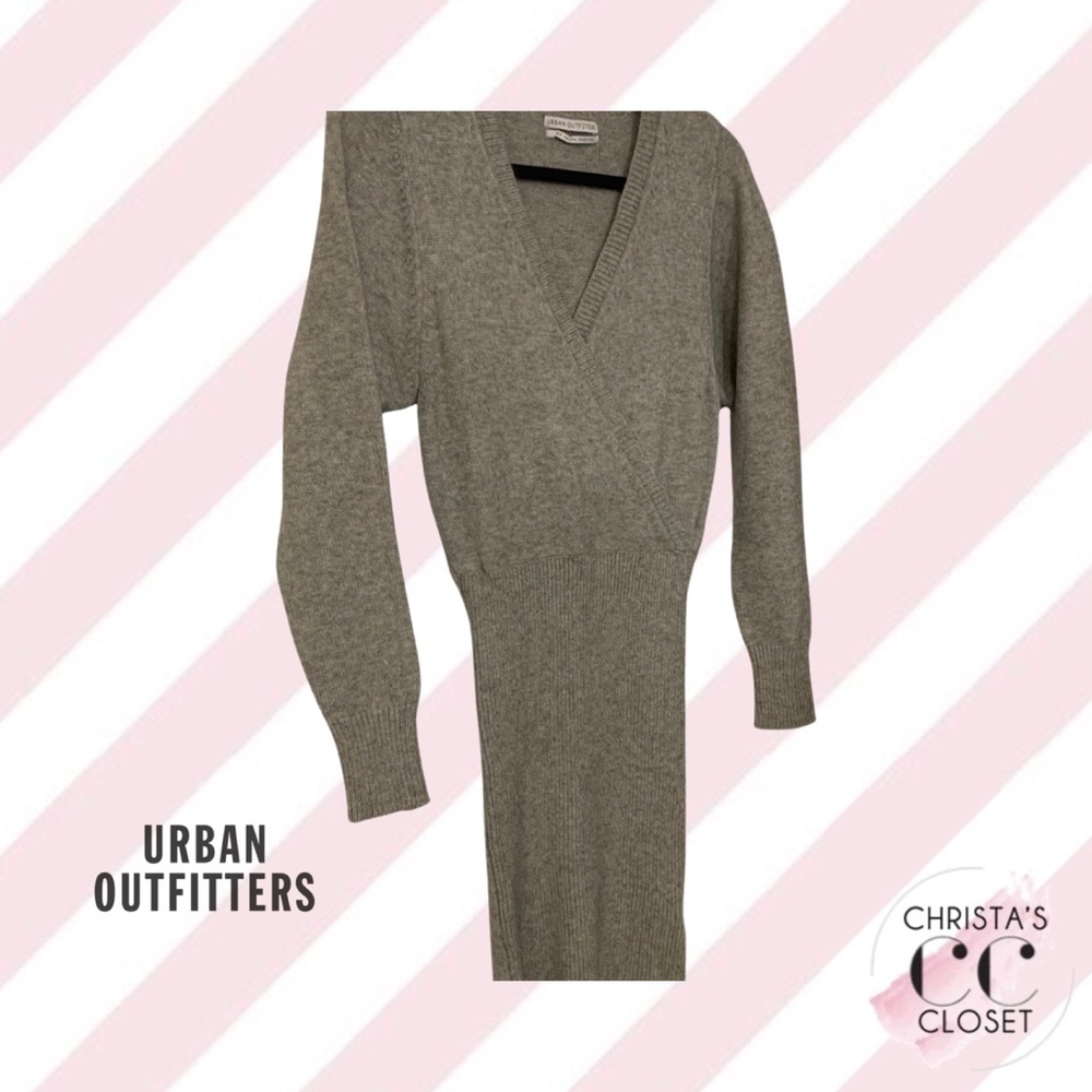 Urban Outfitters Grey Crossover Sweater Dress